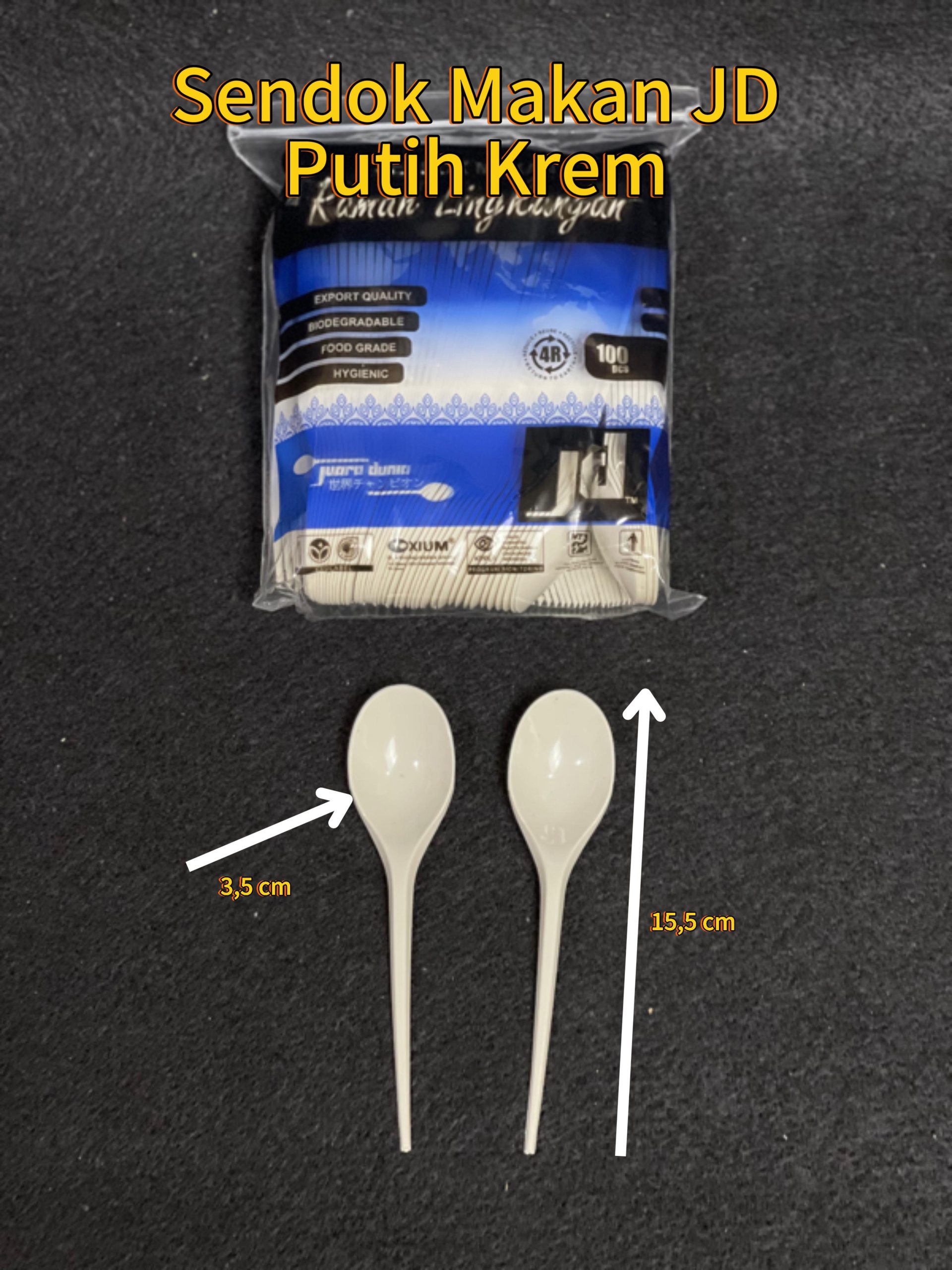 Sendok Makan Ramah Lingkungan JD putih Krem